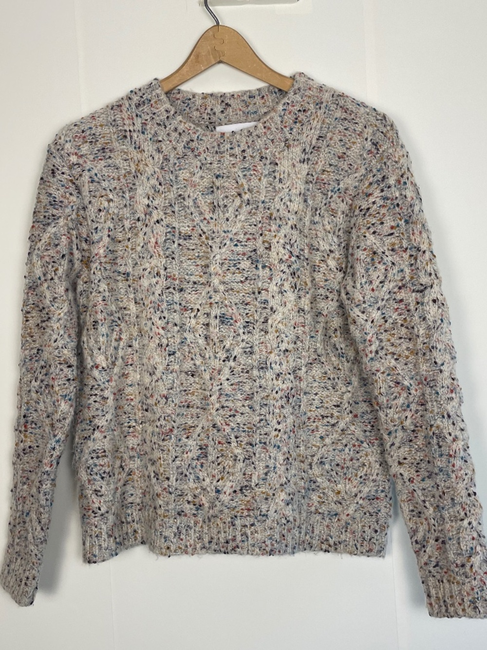Heartloom Brandi Speckled Cable-Knit Confetti Cabin Cozy Whimsy Sweater Size XS
